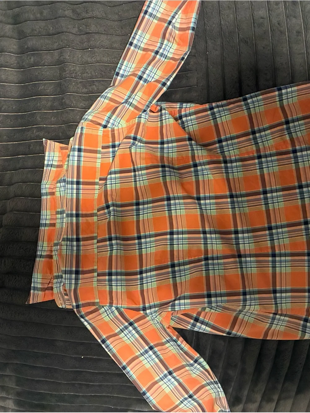 Ralph Lauren Sport Orange and Navy Plaid Shirt